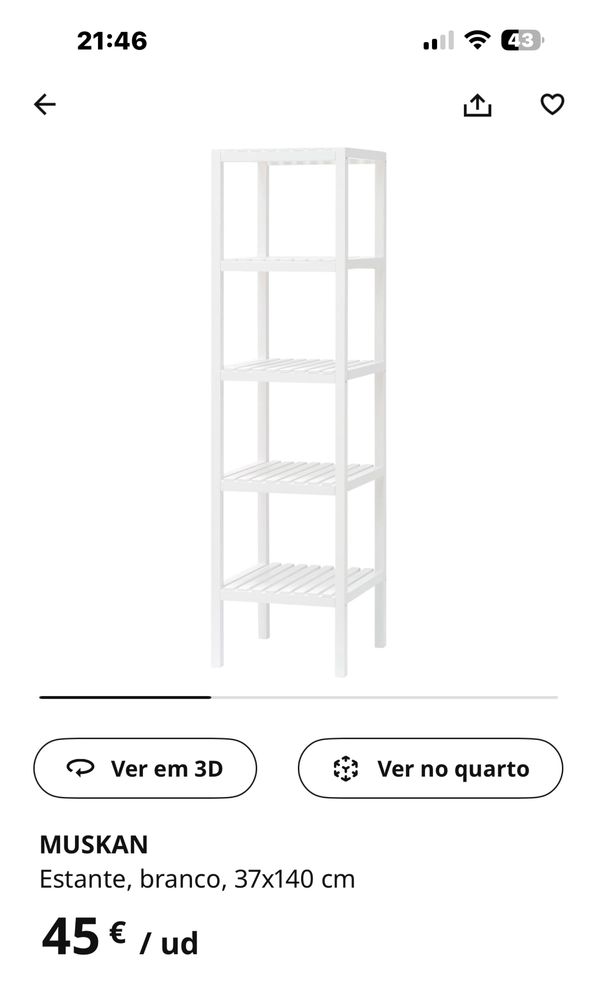 Ikea - móvel disponivel em wengué e branco - 37*140 cm