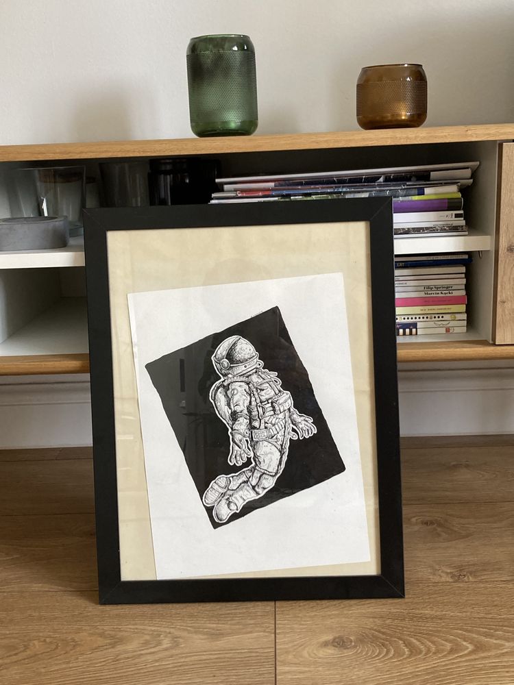 Grafika astronauta w ramce