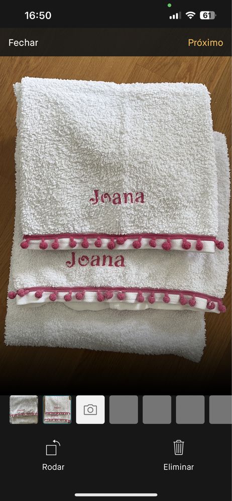 Conjunto toalhas com bordado