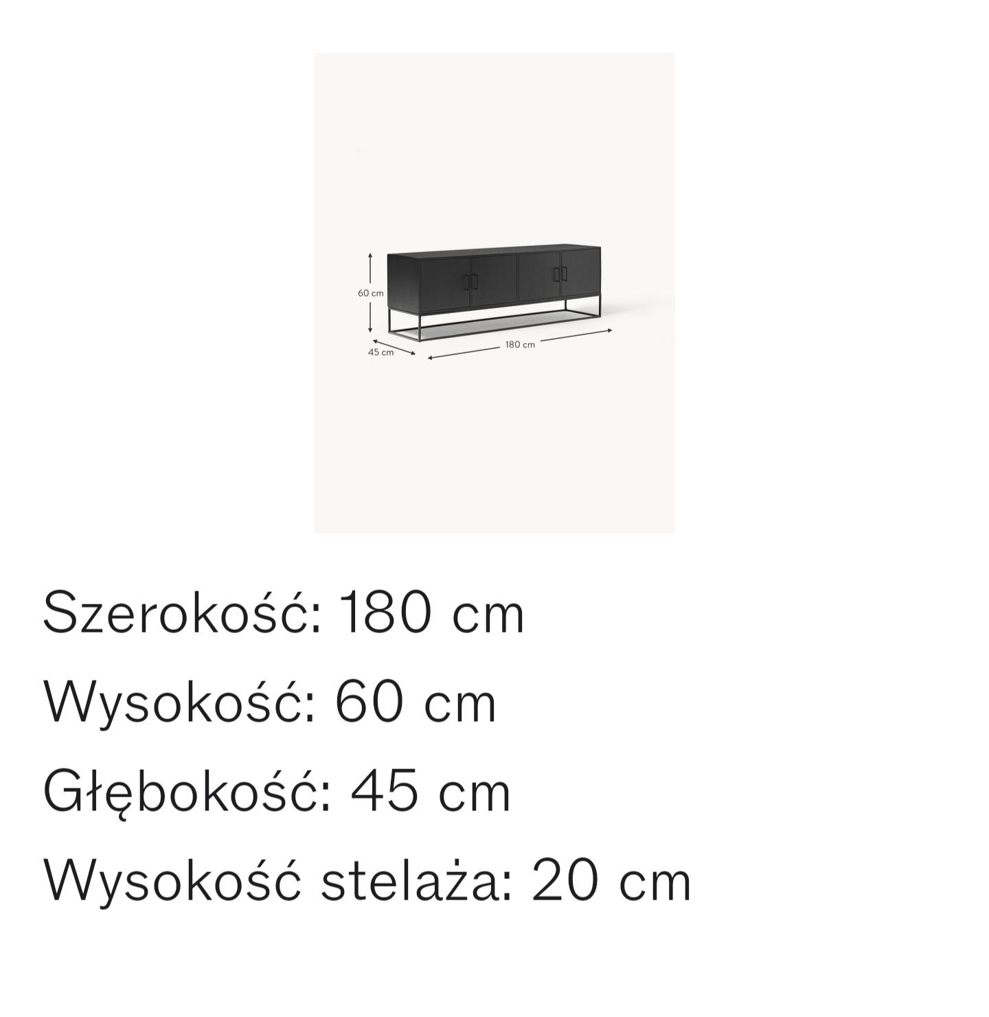Komoda z litego drewna mangowego Lyle 180x60x45