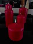 Conjunto de 5 velas vermelhas
