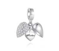 charms serce Sister siostra srebro 925