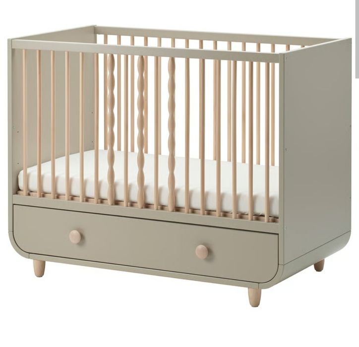 MYLLRA
Łóżeczko z szufladą, beżowy, 60x120 cm