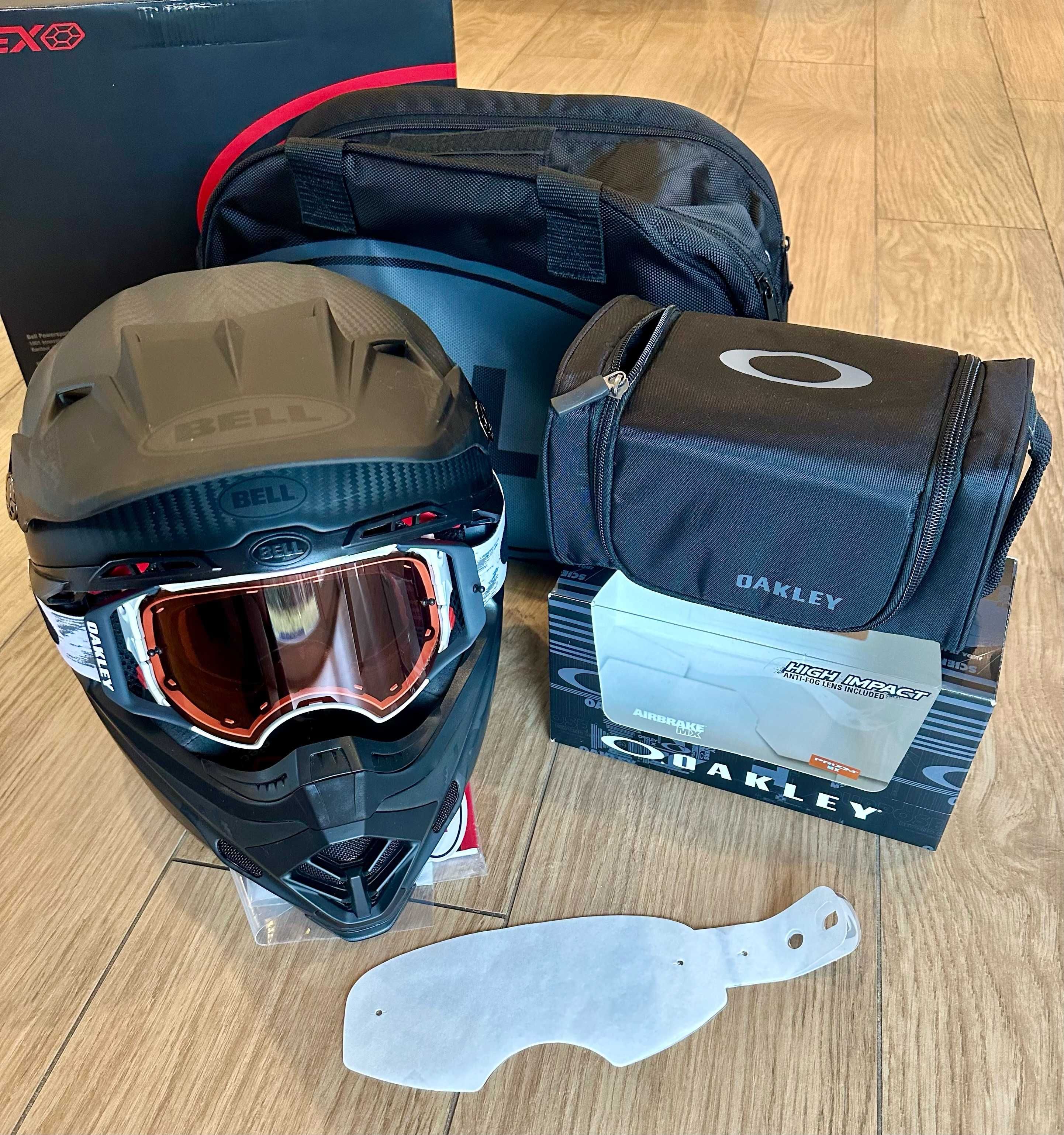 Kask BELL Moto-9 Flex + Gogle OAKLEY Prizm AB MX