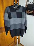 Pringle of Scotland sweter w kratę 100% wełna XL