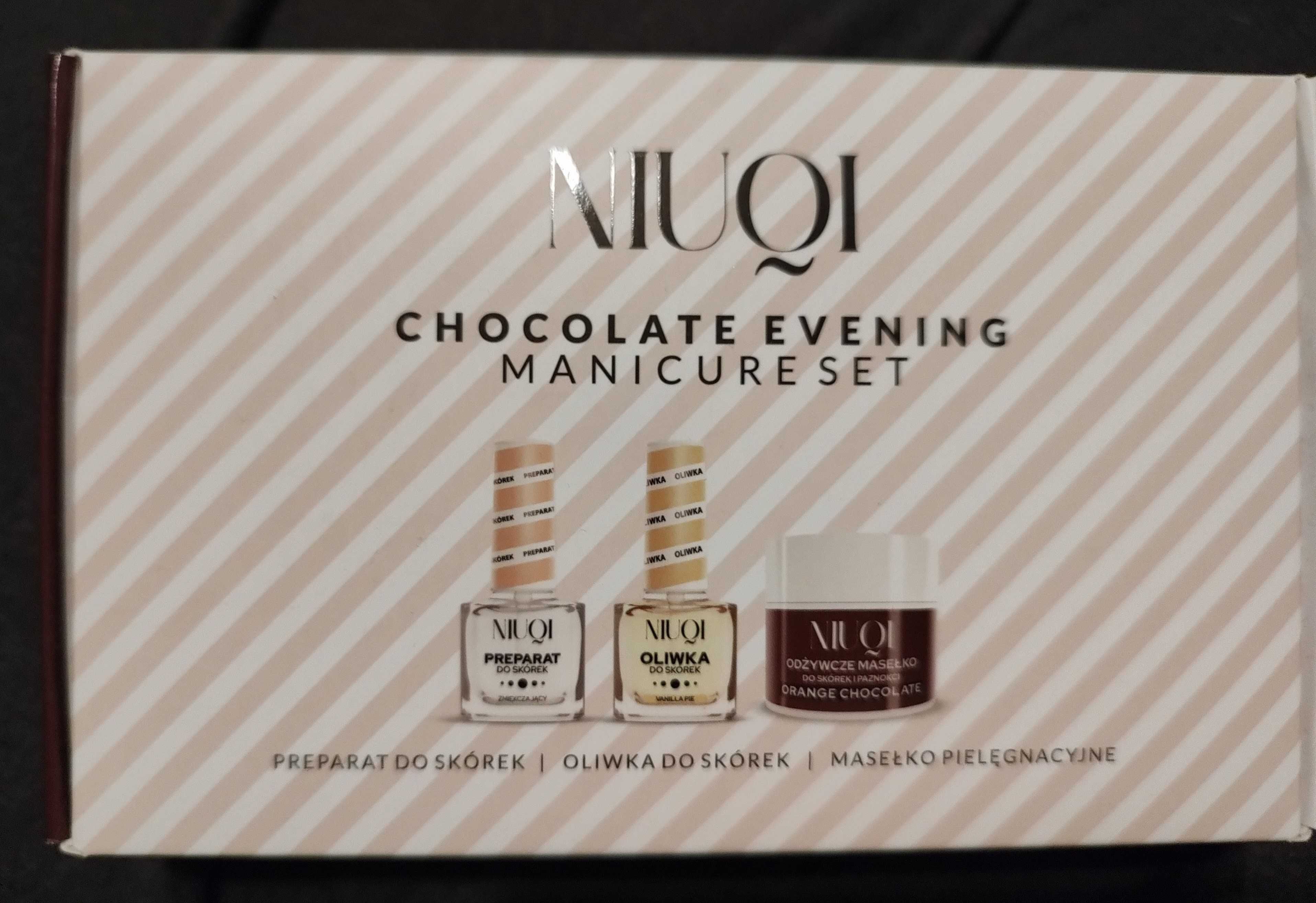 Zestaw pielęgnacyjny do skórek i paznokci NIUQI chocolate evening NOWY