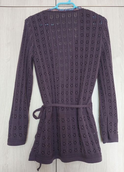 Sweter kardigan ażurowy