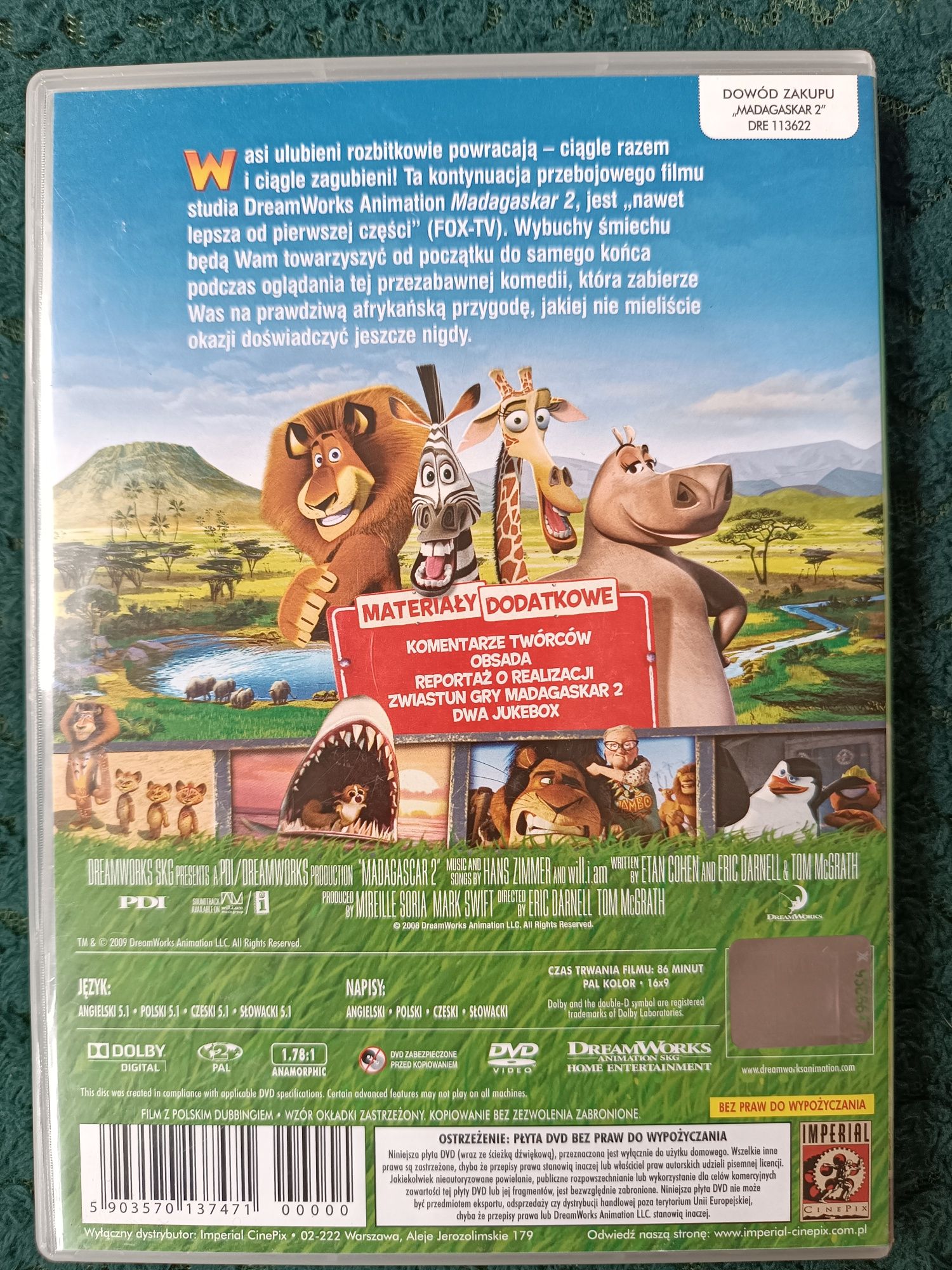 Madagaskar 2 polski dubbing