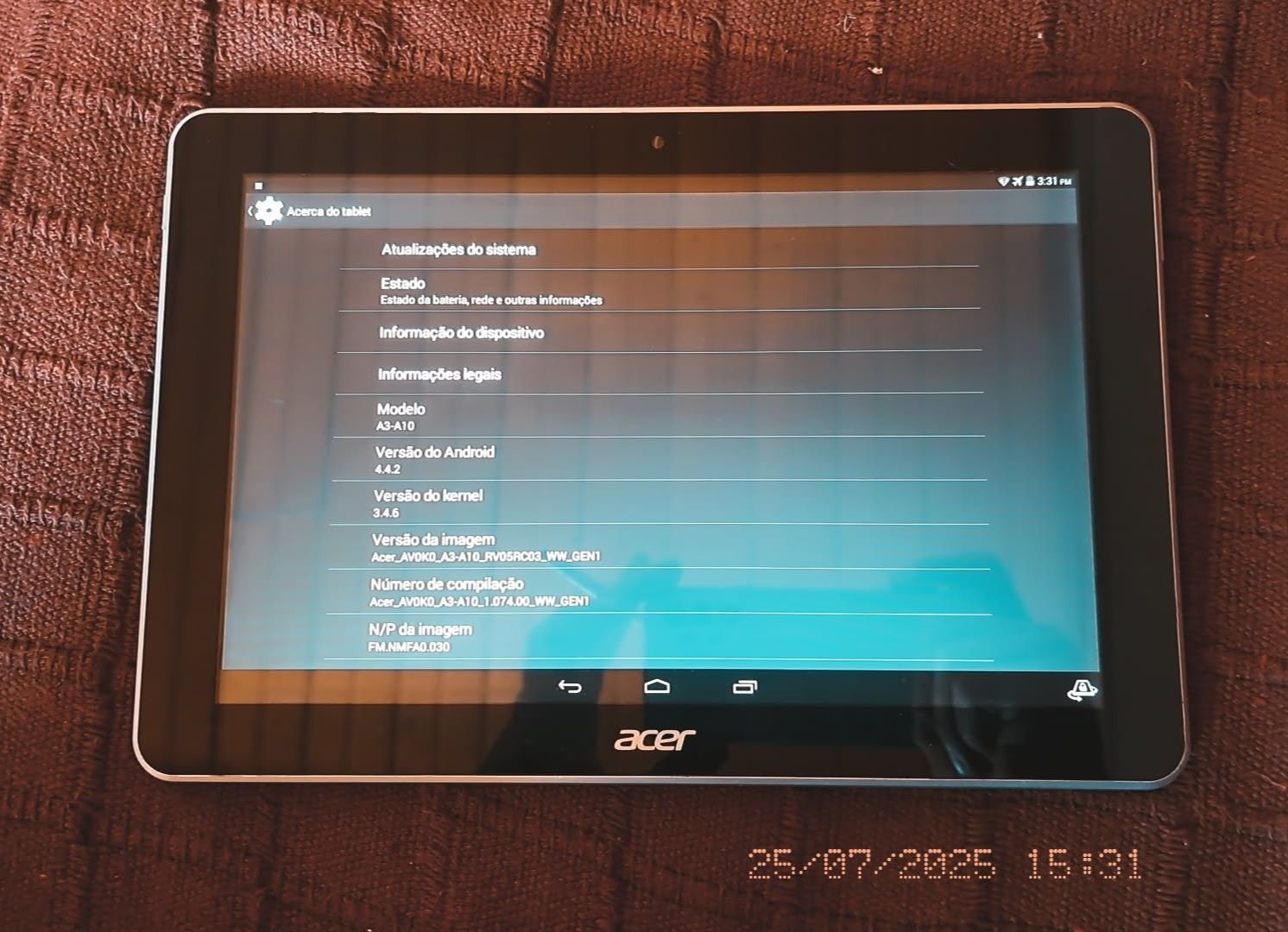 Tablet Acer A3 A10 10 polegadas