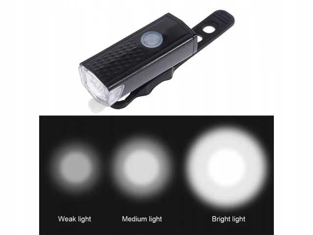 Lampka rowerowa zestaw lampek rowerowych przód tył USB 3 tryby mocna