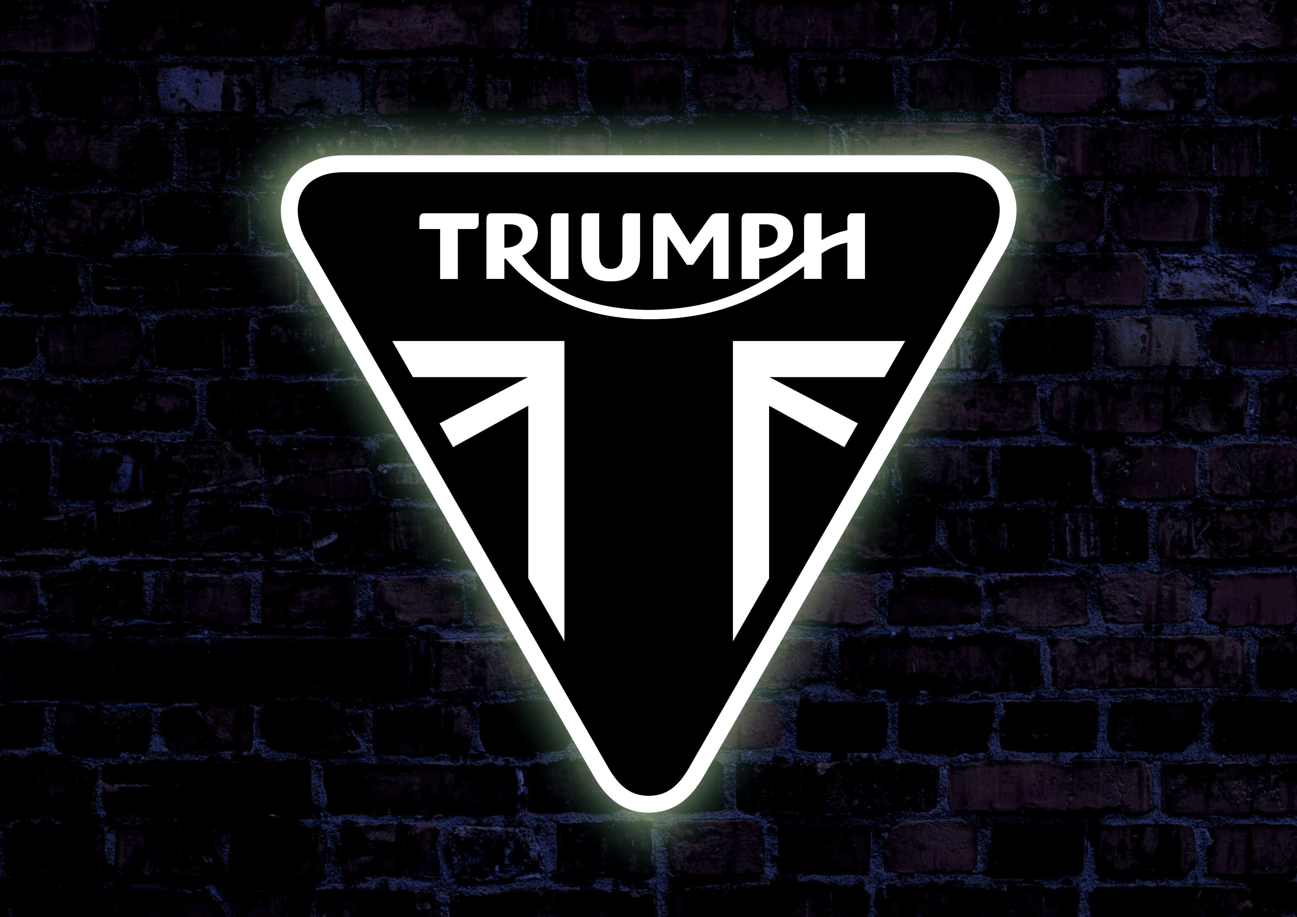 Podświetlane logo TRIUMPH, Neon LED, Reklama 3D, Kaseton, Prezent