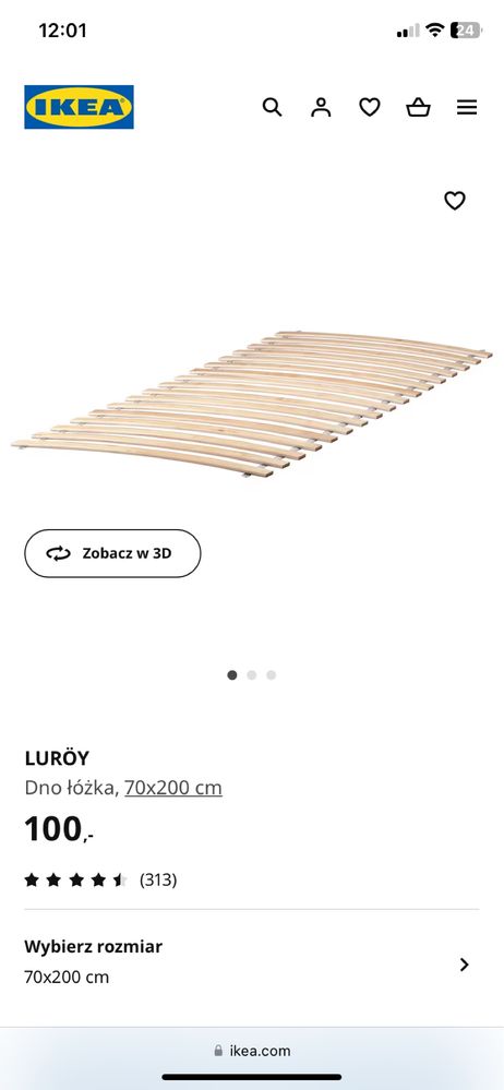 Dno łóżka IKEA LURÖY x2