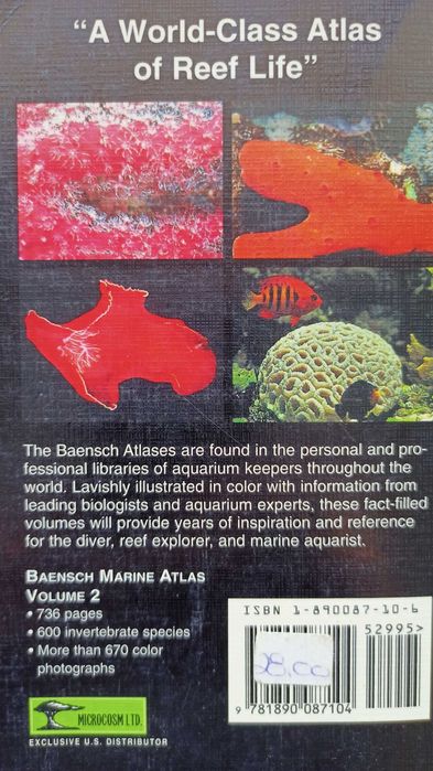 3 livros Atlas de Água Salgada (peixes, corais e invertebrados)