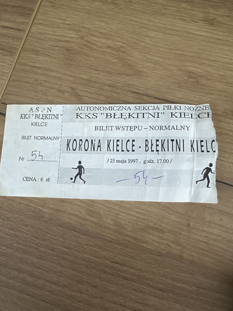 Bilet piłka nożna Błękitni Kielce - Korona Kielce derby rarytas