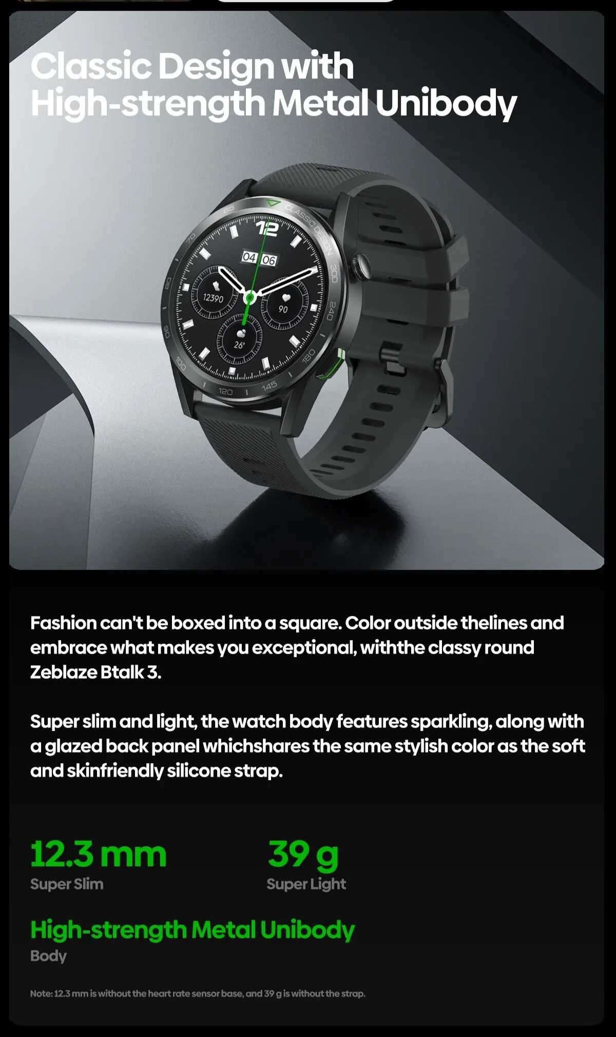 Smartwatch Zeblaze Btalk 3 - Nowy, czarny