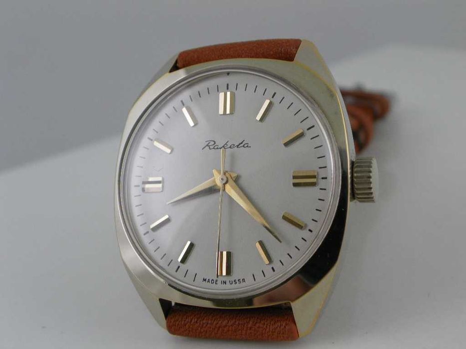 Radziecki męski mechaniczny zegarek Rakieta . NOS . Au10 . ZSRR - CCCP