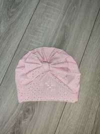 Ażurowa czapka cienka wiosenna turban dla dziewczynki