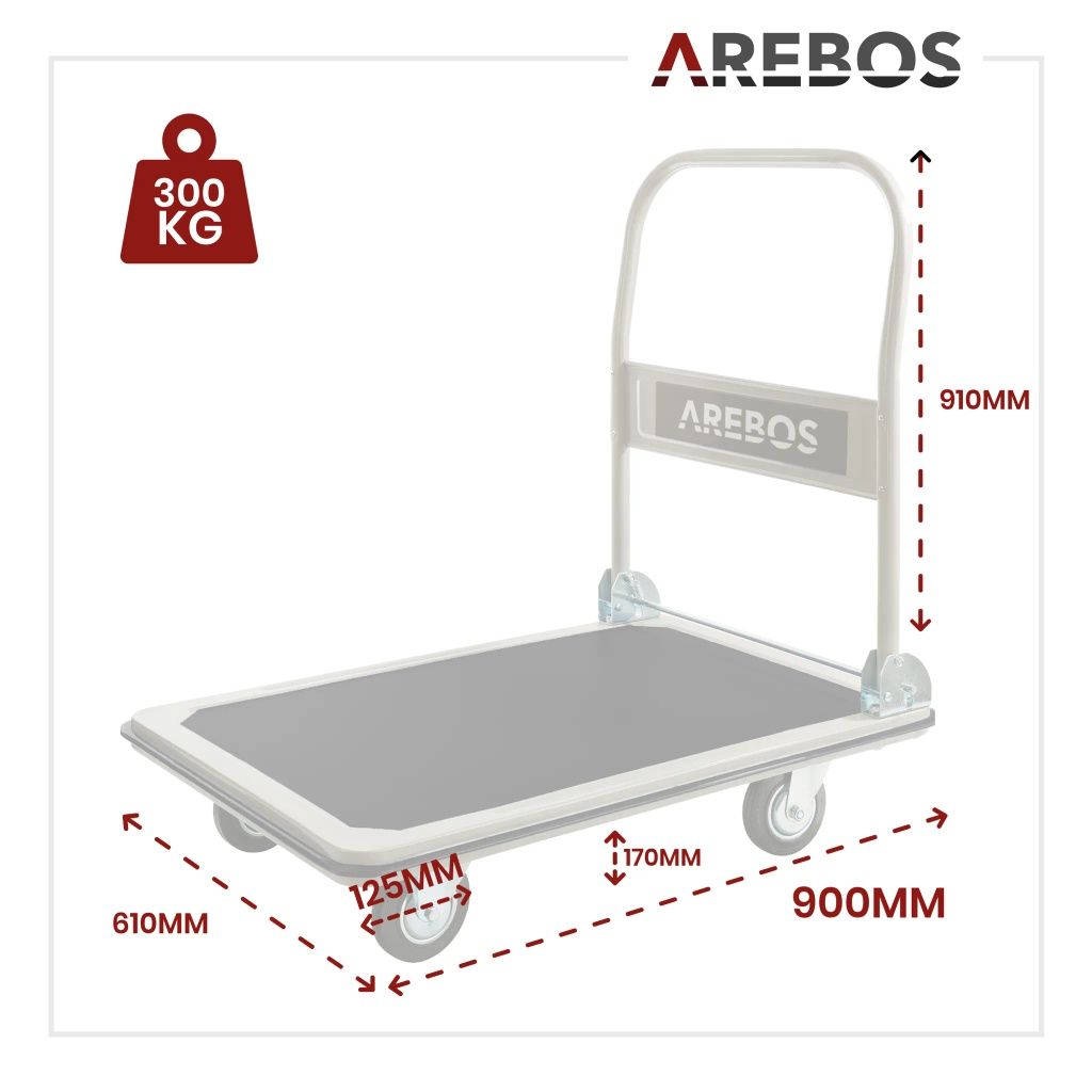 Wózek platformowy AREBOS Wózek transportowy do 300 kg, składany, wózek