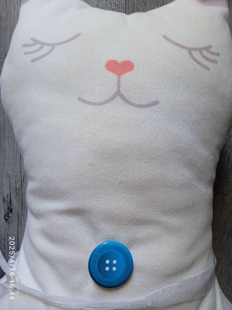 Maskotka Pluszowa Pluszak Duży Biały Kot Kotek 35 cm