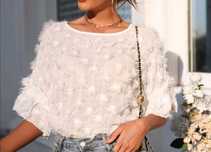 Shein bluzka elegancka ze zdobieniami