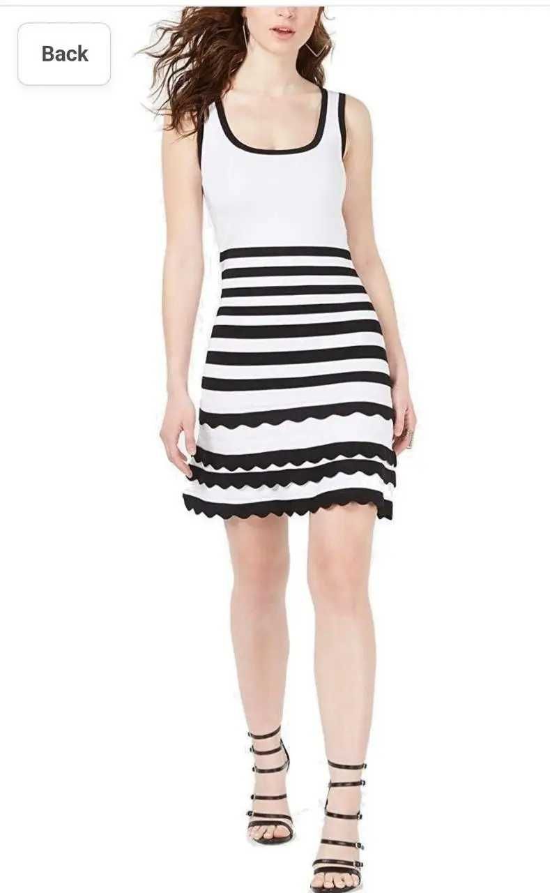 Сукня приталена коротка Guess у смужку.