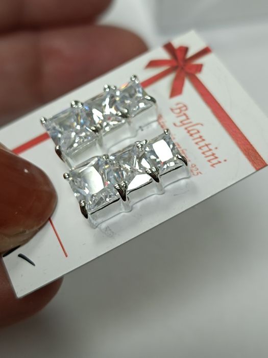 Srebrne kolczyki z cyrkoniami srebro 925