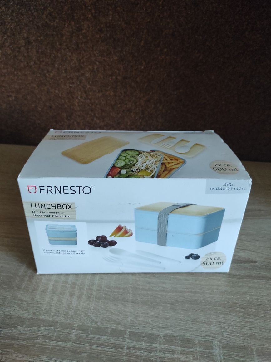 Pudełko pojemnik na jedzenie lunch sztućce schowek