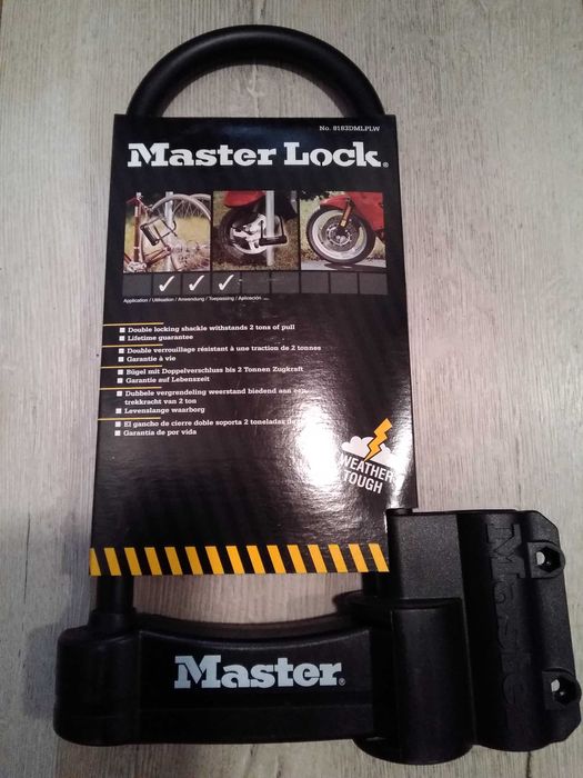 Blokada rowerowa motocyklowa Master Lock 30cm Nowa