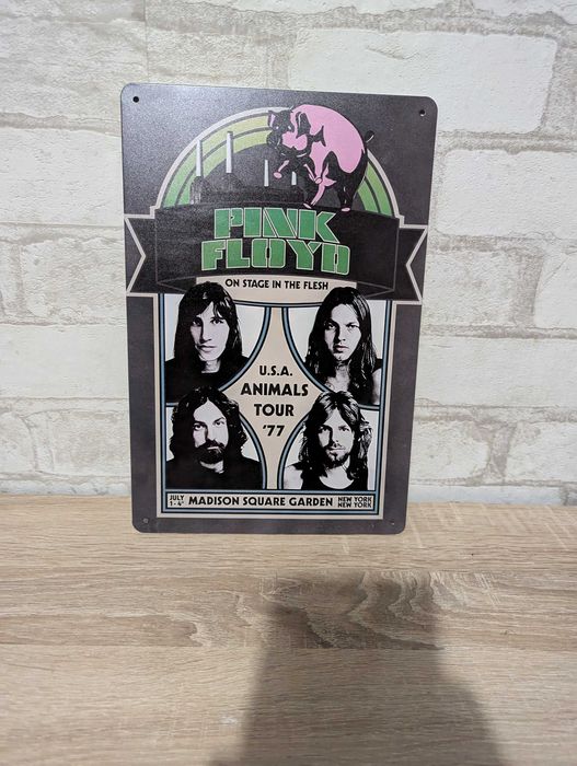 Металлическая табличка Pink Floyd, 30*20 см. на подарок