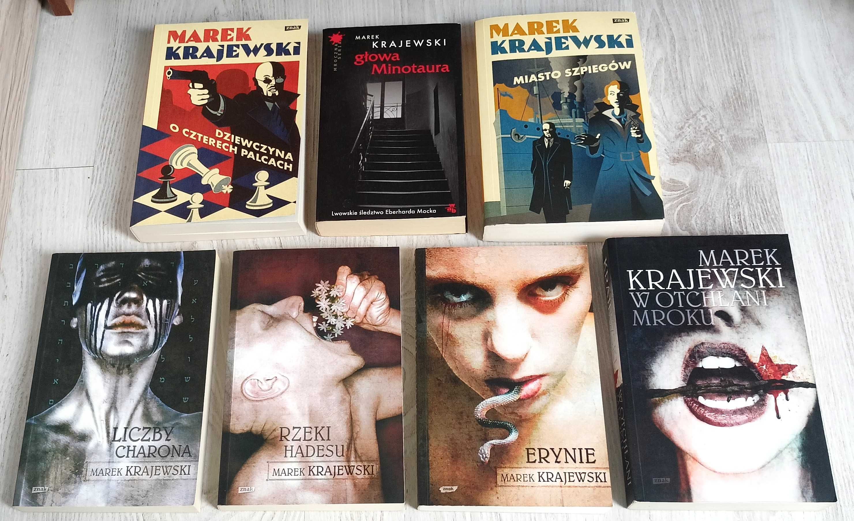 Krajewski Głowa Minotaura Erynie Liczby Charona Miasto szpiegów Rzeki