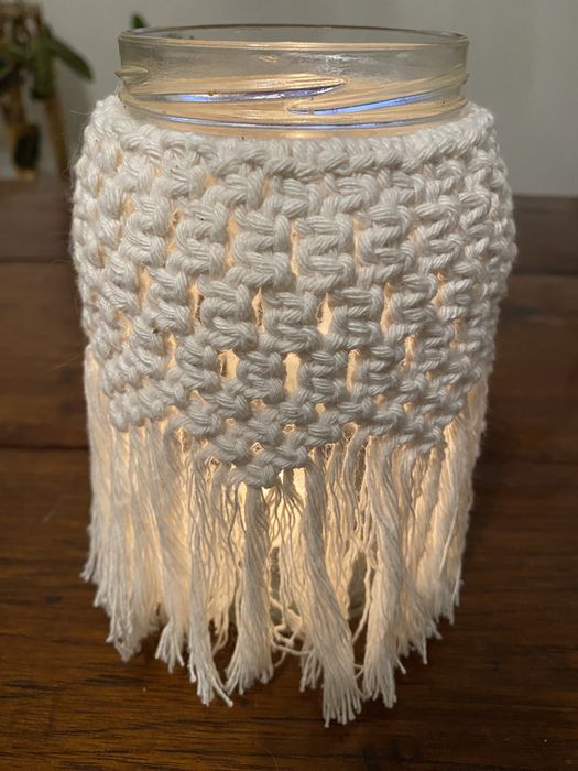 Świecznik lampion makrama