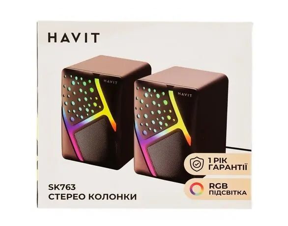 Колонки комп'ютерні портативні стерео HAVIT HV-SK763 RGB Чорні