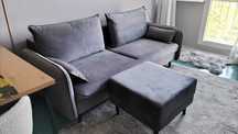 Elegancka sofa szara VAMOS z Agata Meble  + puf | stan idealny