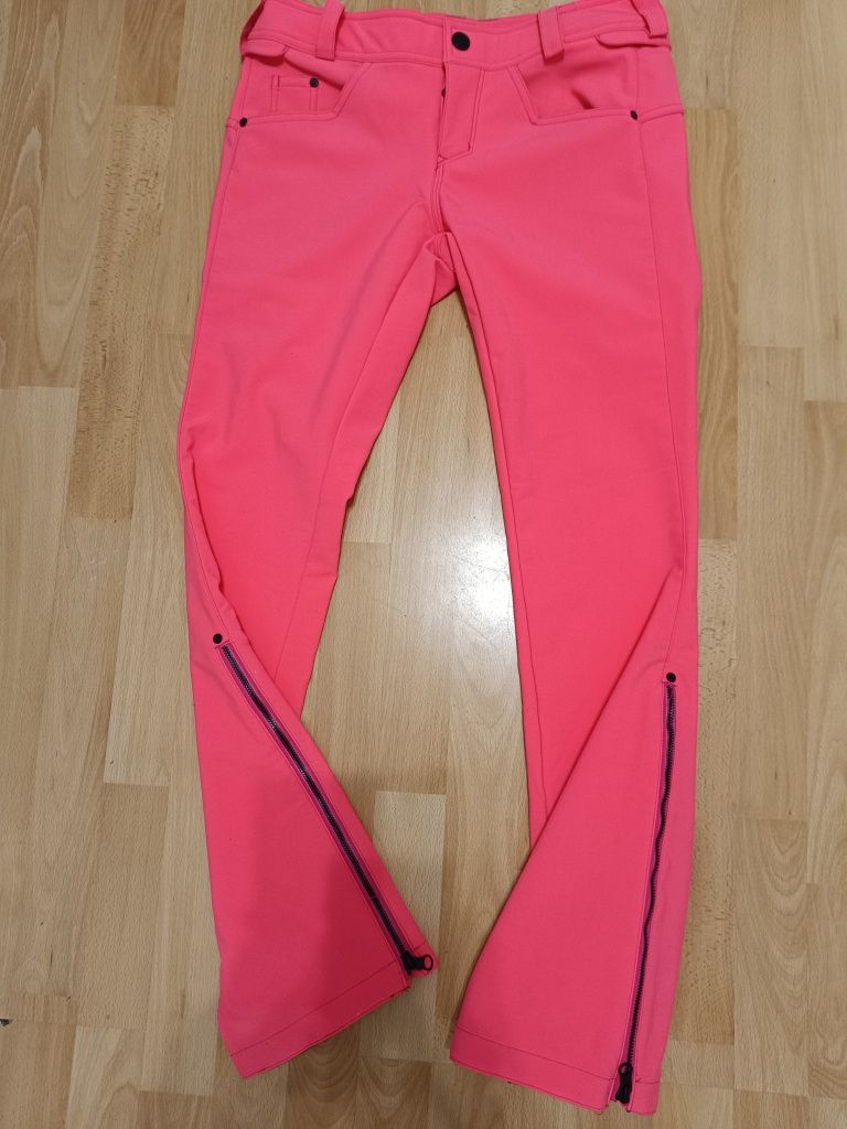 Spodnie różowe neon narciarskie sofshell