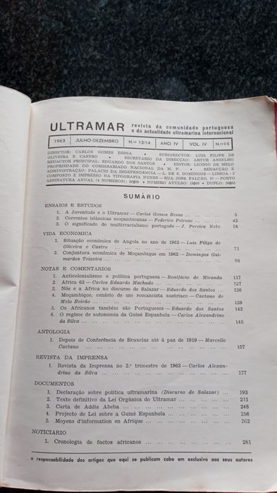 Ultramar -revista da comunidade portuguesa 1963