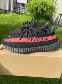 Adidas Yeezy Boost 350 Red Stripe czarne sneakersy niskie kanye 41 1/3