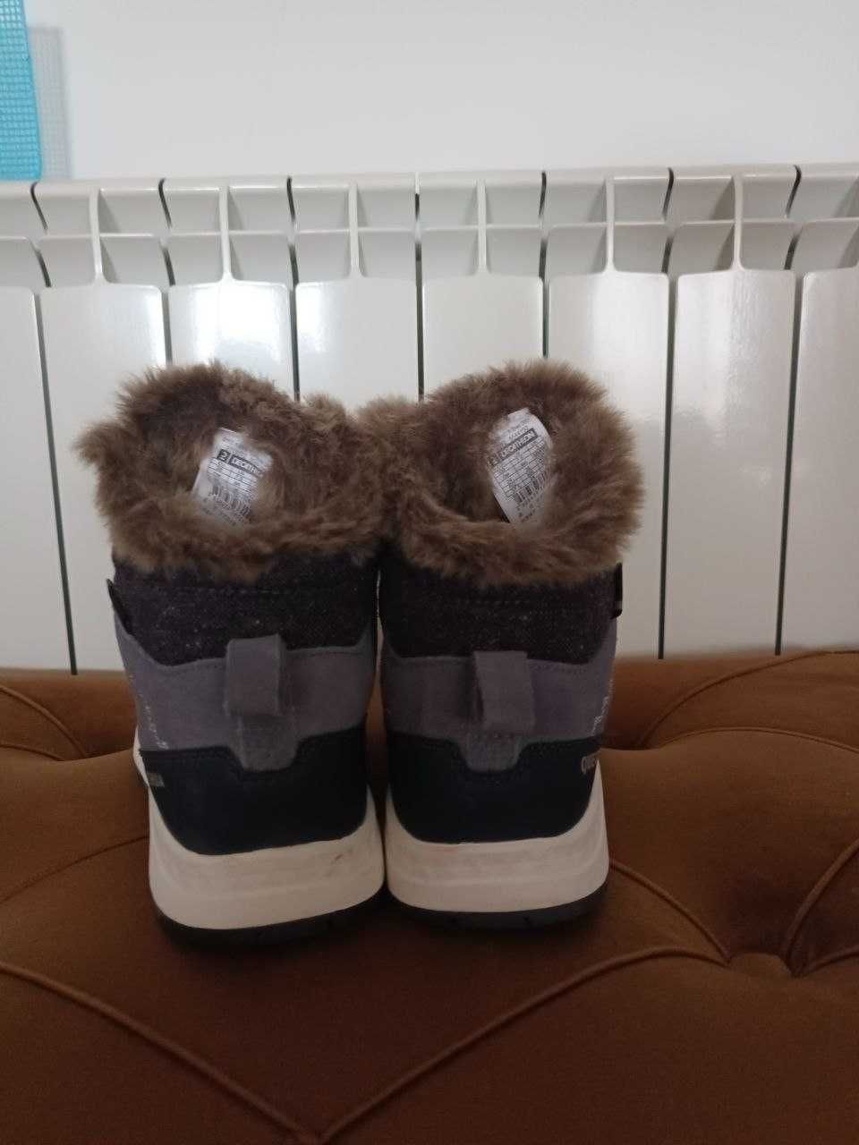 Botas de caminhada na neve quentes e impermeáveis em couro  Quechua