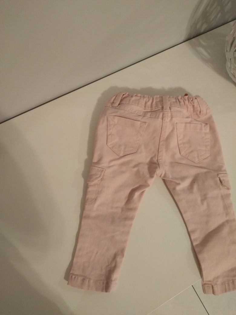 Spodnie jeans streach róż 74/80 dziewczynka