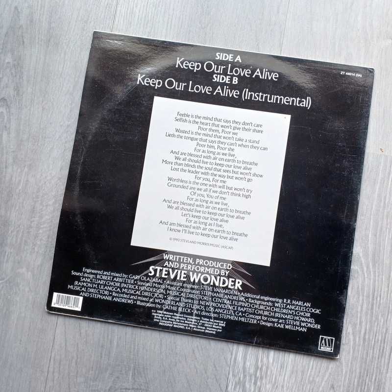 Stevie Wonder 12" Keep Our Love Alive Maxi-Single