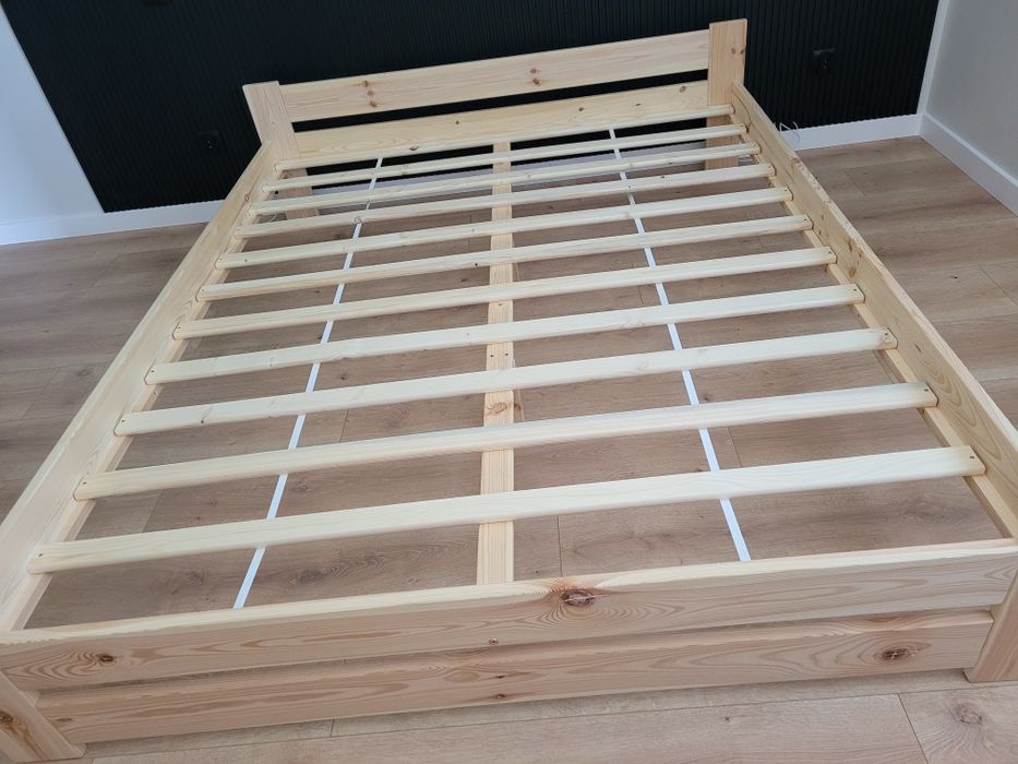 ŁÓŻKO DREWNIANE sosnowe 160x200 + stelaż drewniany