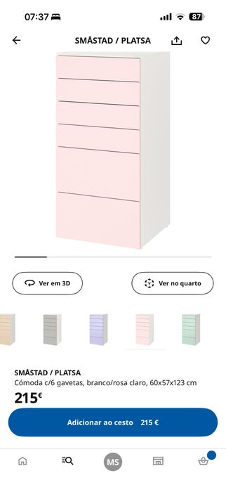 Comoda Cor de Rosa Ikea