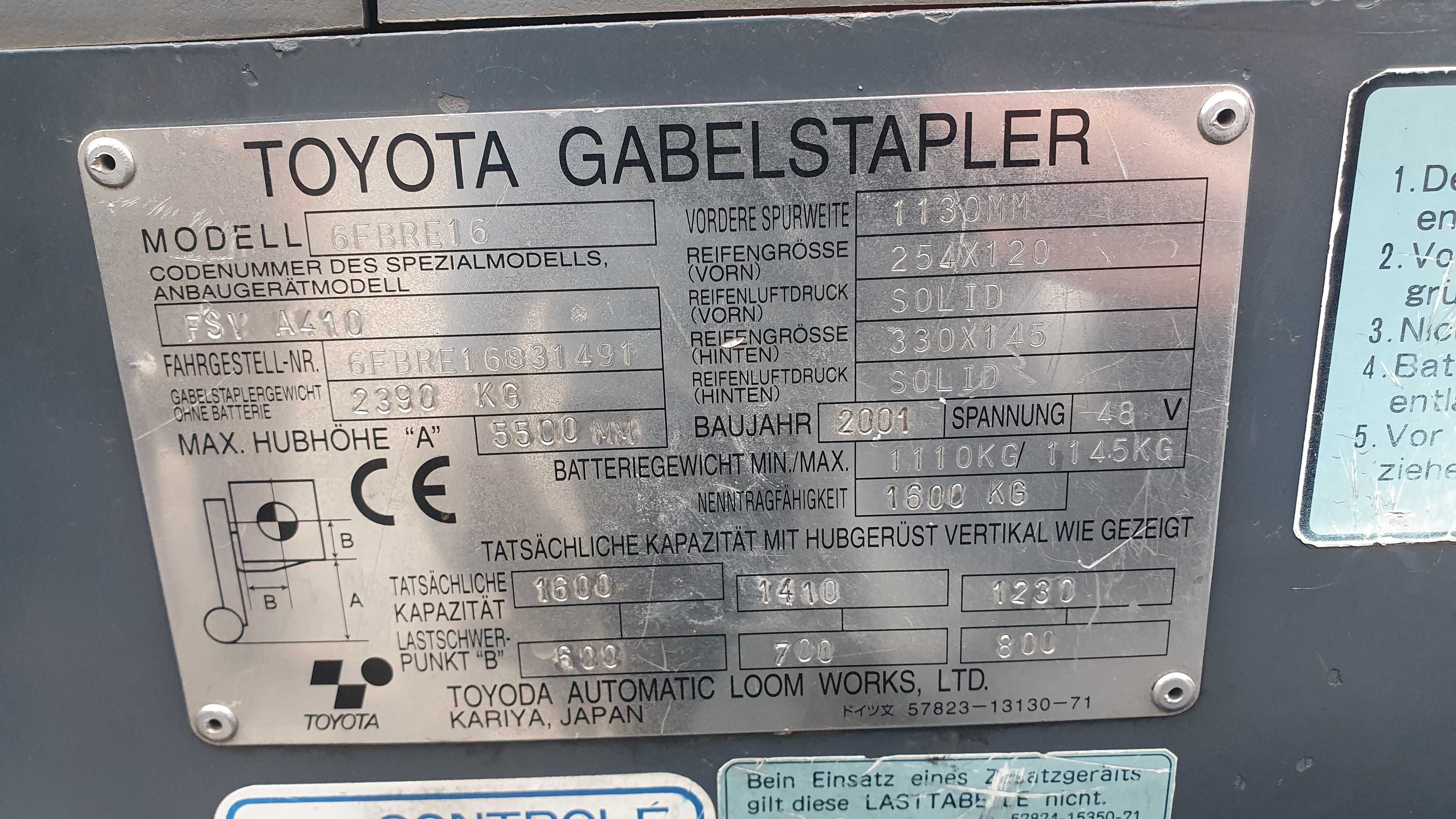 Widlak Toyota akumulatorowy