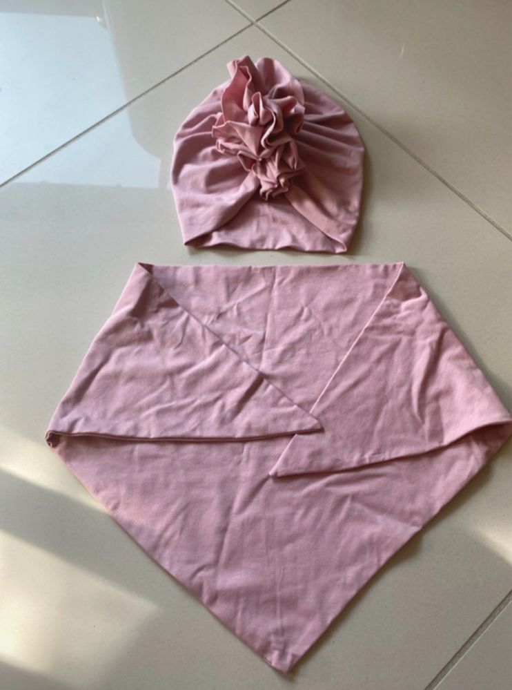 Śliczny zestaw turban+chusta dziewczynka 3-5 lat