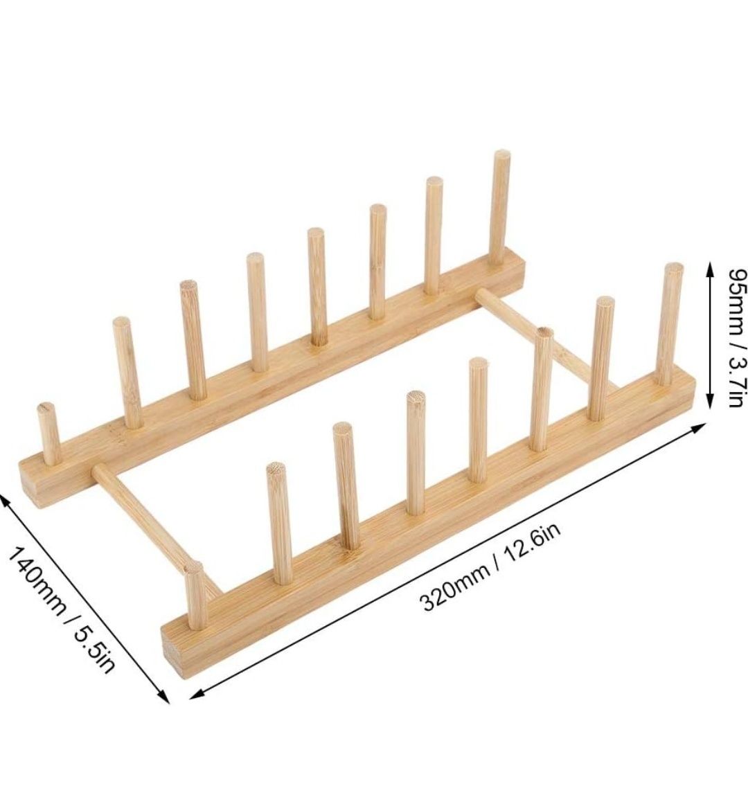 Bambusowa suszarka na talerze 2 sztuki