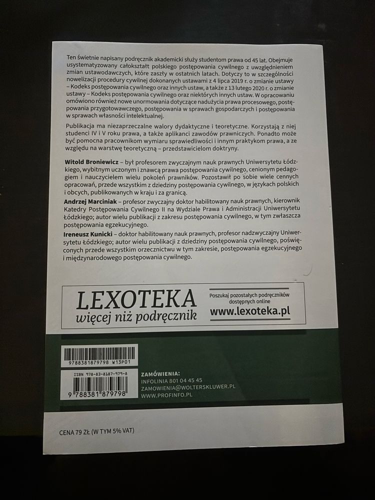 Postępowanie cywilne w zarysie Broniewicz Marciniak Kunicki