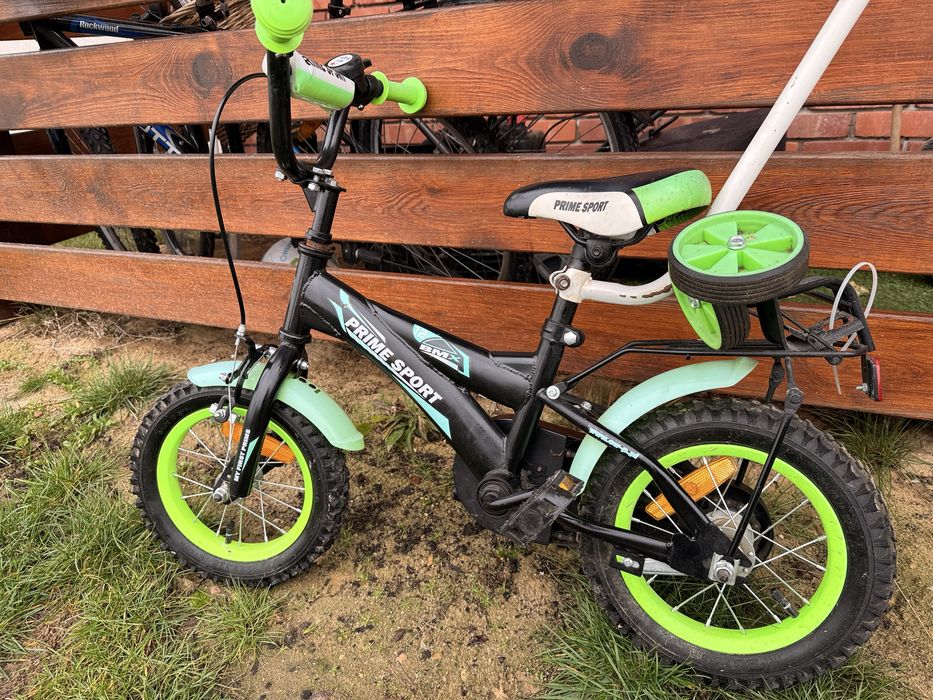 Rowerek dzieciecy 12” z kółkami bocznymi i uchwytem