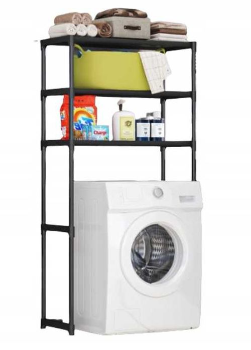 Półka nad pralkę, stojak do łazienki, pralni, kolor czarny