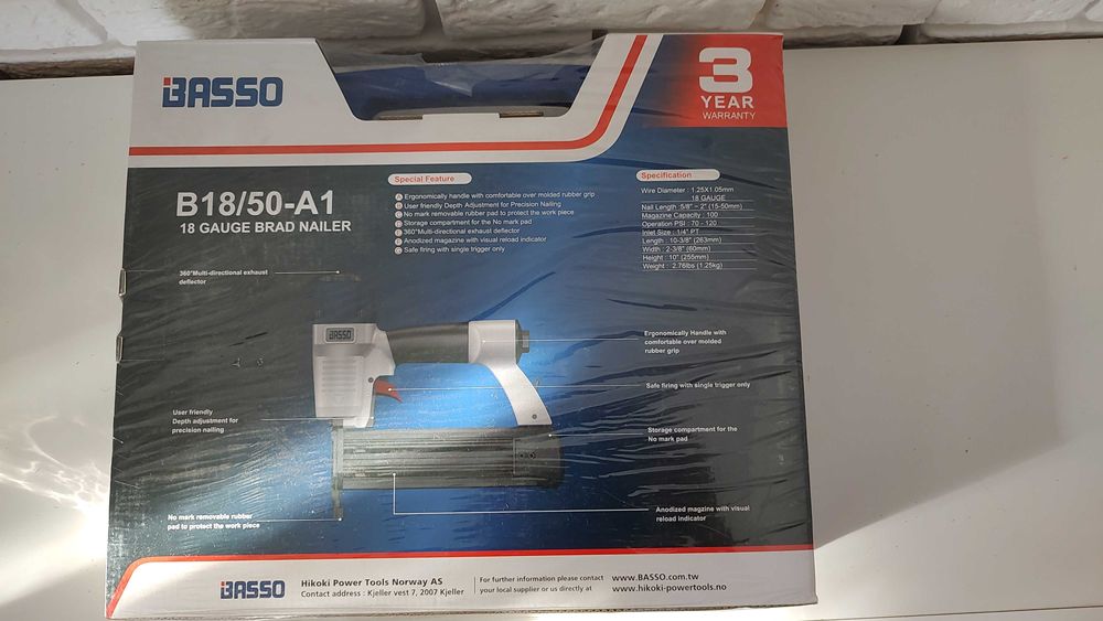 Pneumatyczny pistolet do gwoździ Basso B16/50L-A1