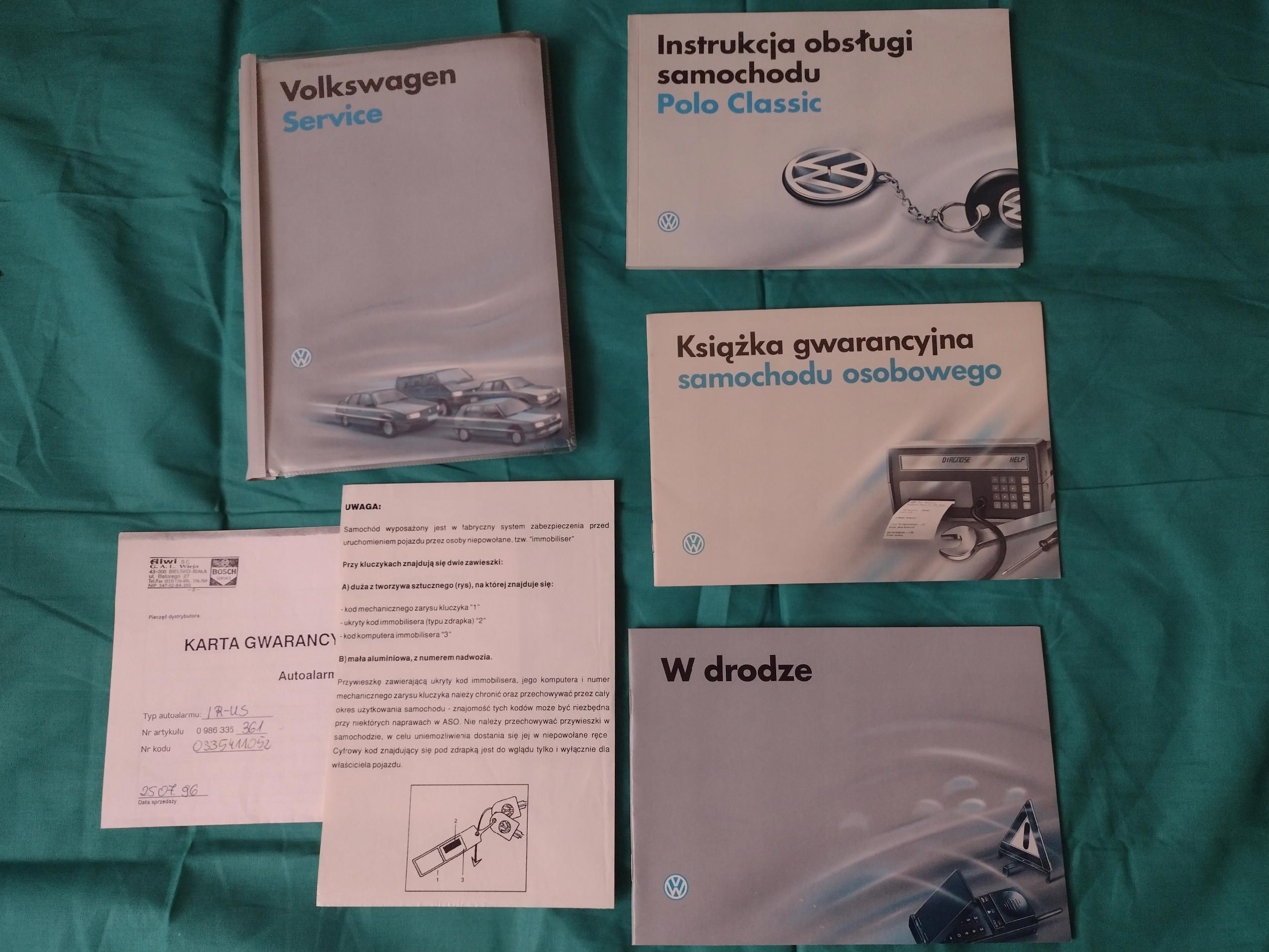 Volkswagen Polo Classic Instrukcja Książka Polska 1995