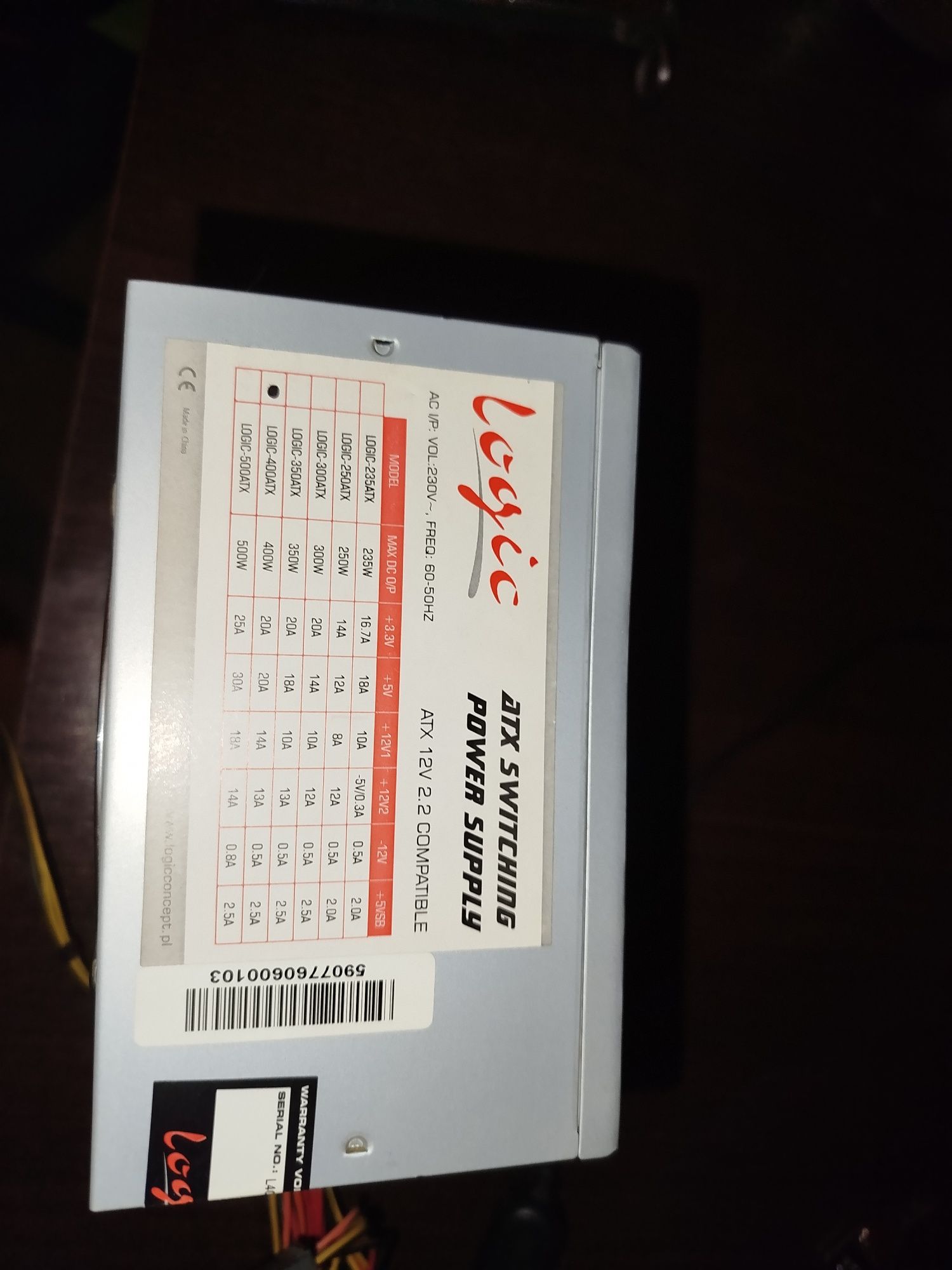 Zasilacz do komputera 400w logic